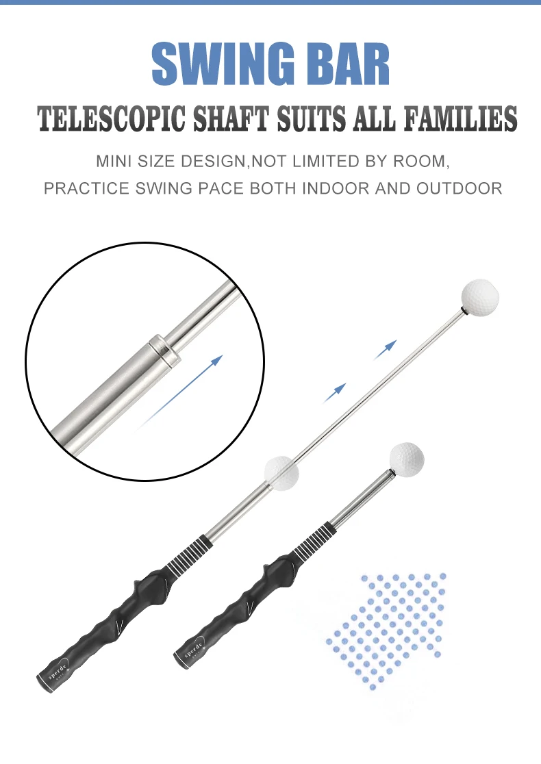 2024 Hot Selling Telescopic Strength Golf Practice Stick Gesture Corrector Warm-Up Stick Training Aid  for Tempo Grip