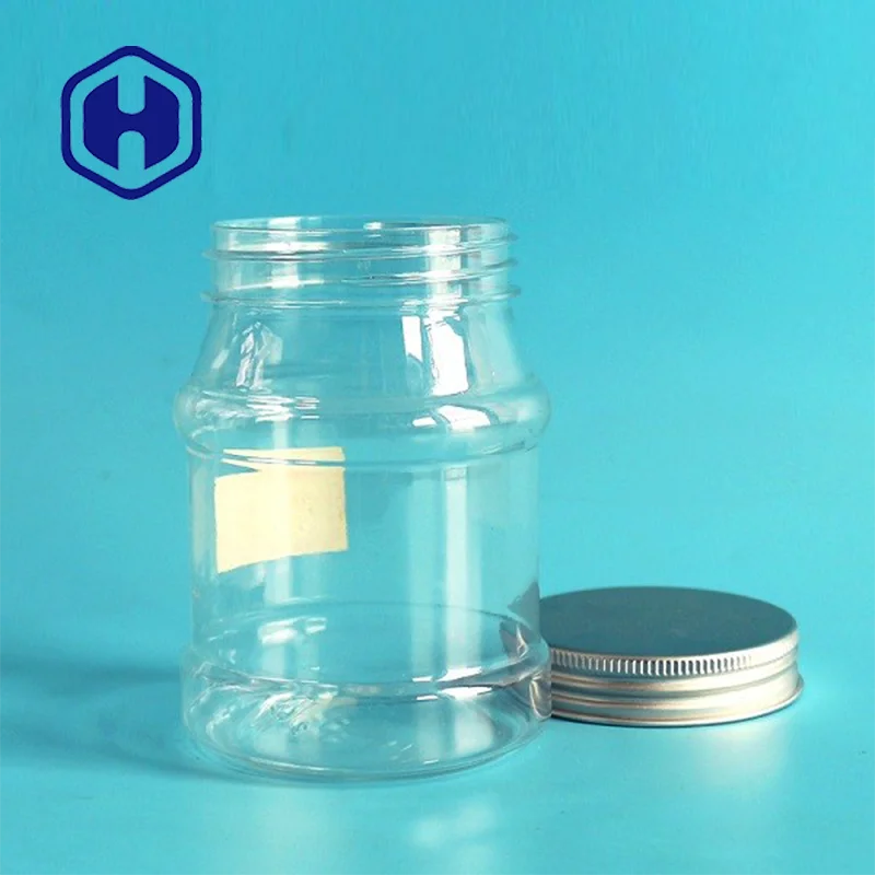 bulk 330ml groundnut past almond butter transparent round plastic PET jar and lids