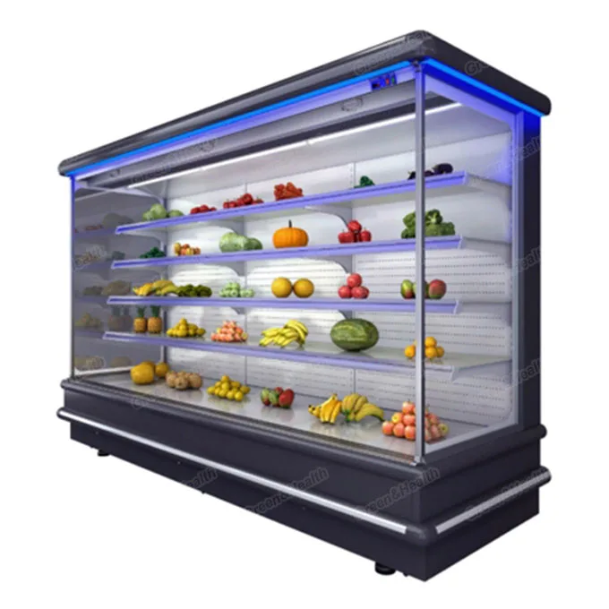refrigeration commercial display supermarket refrigerator chiller cooler rack for fruits and vegetables store storage