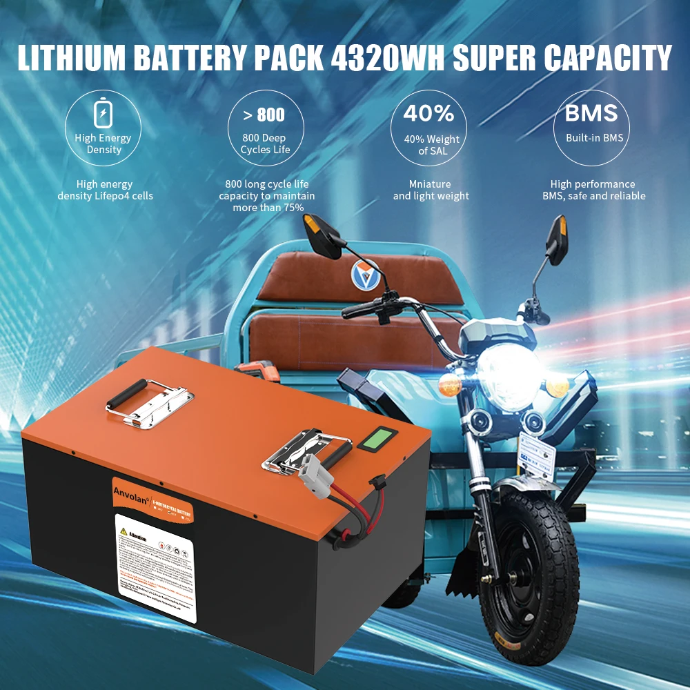 lithium battery 72v 200ah 180Ah 150Ah 8000W Li ion Battery Pack With BMS For Electric Tricycles, Golf carts,Forklifts