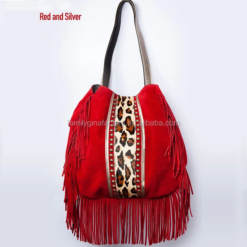 Personalized Women Fringes Suede Hobo Bag