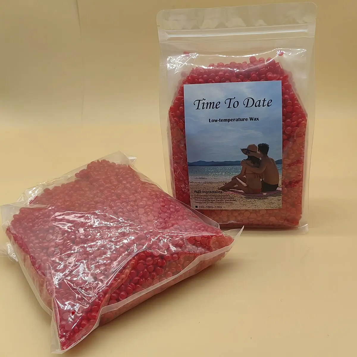 1kg 2.2LB Unscent Rosin-Free Strawberry Glitter Low Melting Point Body Wax Viscosity Free Paper Hypoallergenic Wax