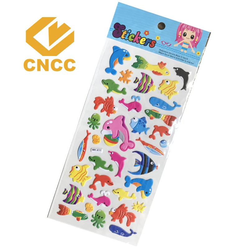 Custom Self Adhesive Kids Smile Cartoon Puffy Sticker 3D EVA Foam Letter Puffy Sticker