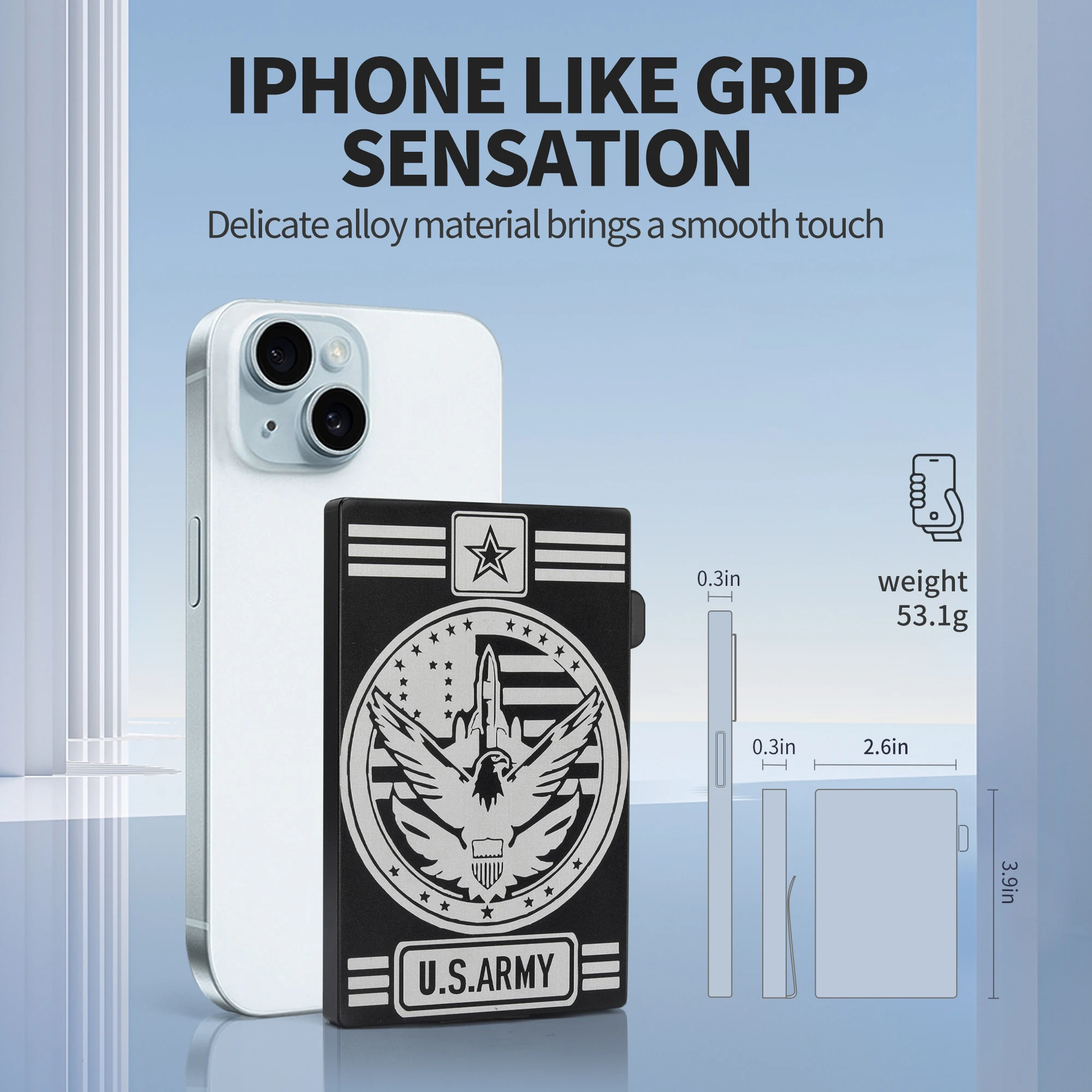 Pattern Custom Leather Pop Up Credit Crad Holder Wallet RFID Blocking Aluminum Card Case With Metal Money Clip