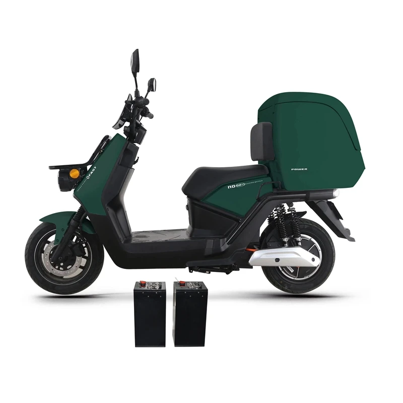 3000W hub motor CBS brake Swappable two lithium batteries delivery electric motorbike scooter 135km long range per single charge