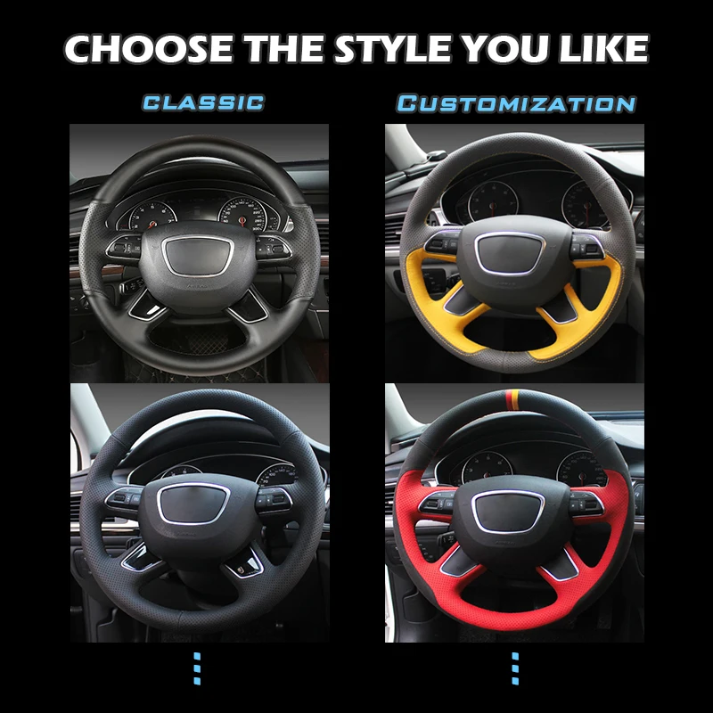 Wholesale Custom Car Steering Wheel Cover for Mitsubishi Lancer Evolution 8 VIII 2003-2005 9 IX 2005-2007 Sport interior