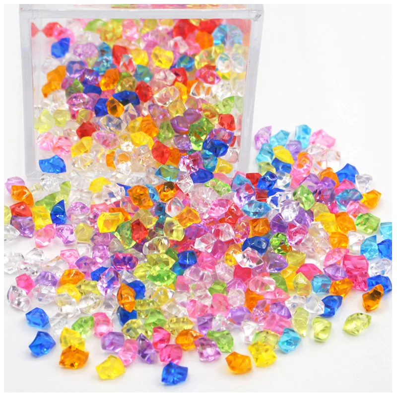 Fake Crushed Ice Rocks Diamonds,Plastic Ice Cubes Acrylic Clear Ice Rock Diamond Crystals,Fake Ice Cubes Gems