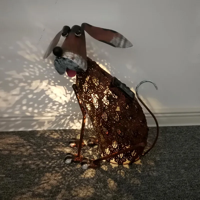 LED metal decoration Garden Dog Solar Light