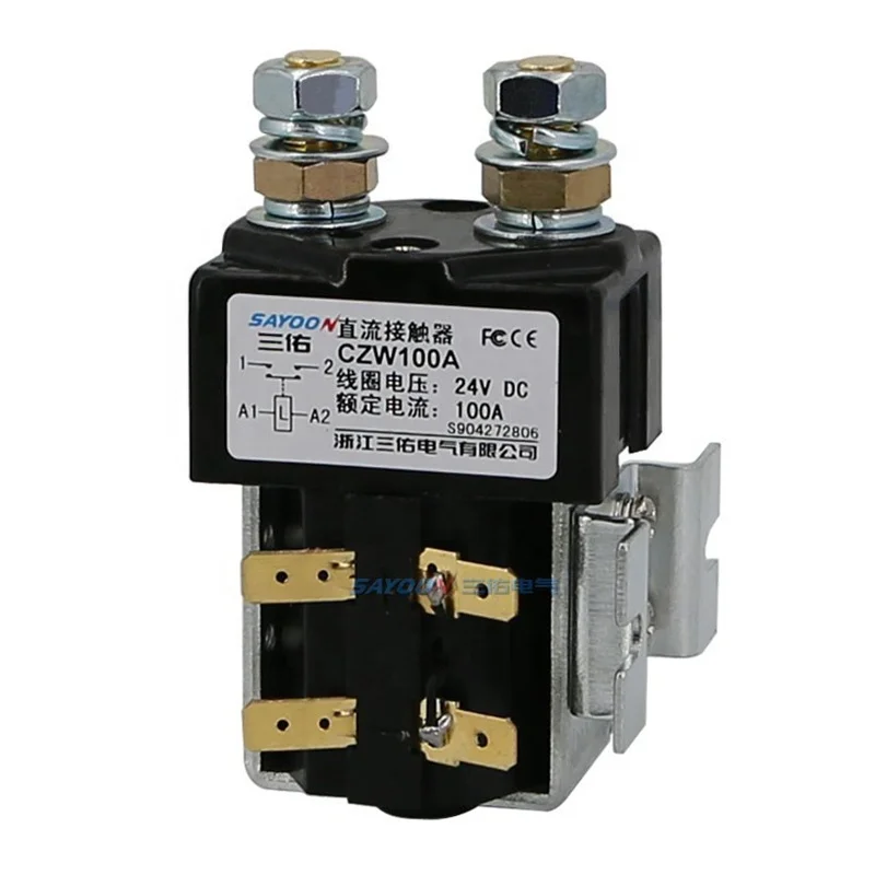 DC Contactor CZW 100A  Normally open Power Relay 12V 24V 36V 48V 60V 72V for Car  Forklift Trucks Ships Battery