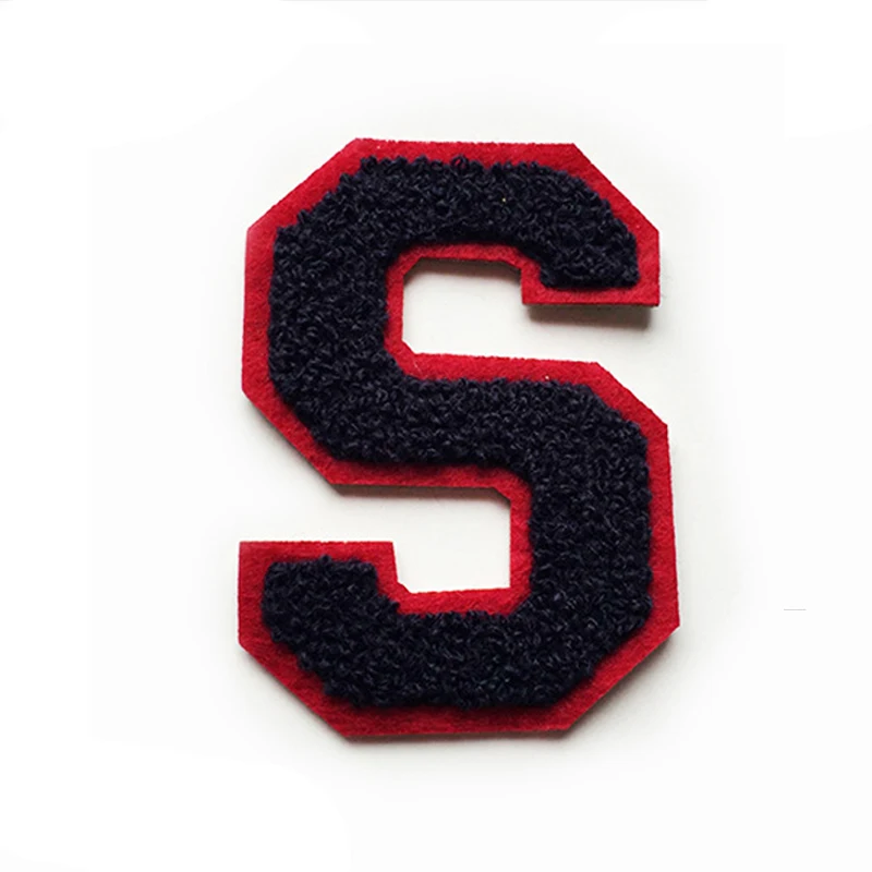 2024 Hot selling custom patches wholesale number-letter chenille patch iron on embroidery towel chenille letter patch for cloth