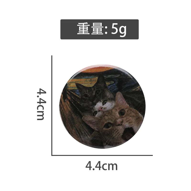 Stock Promotion Wholesale Blank Cat Tin Button Badge With Safty Pin
