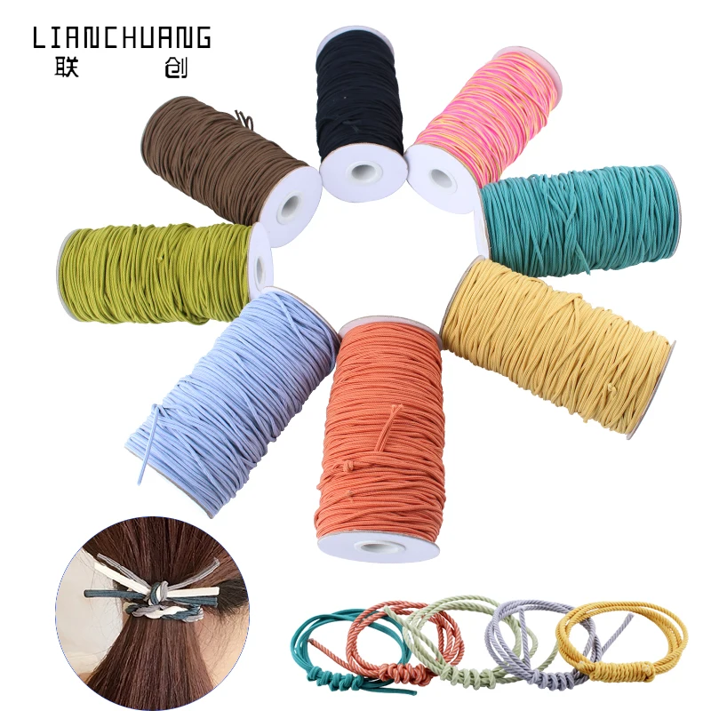 2mm 2.5mm  hair ties Elastic hair  Bands  Scrunchies Wholesale Custom Elastic Hair Band Elastic Cord Scrunchies