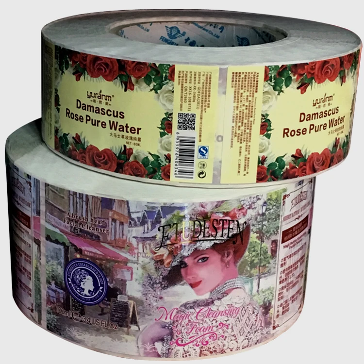 Factory customization self adhesive logo printing waterproof plastic vinyl paper packing sticker label