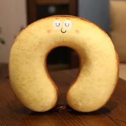 Cute Cartoon Soft Bread Pattern U shape Neck Pillow for Sleep Travel Airplane Pillow Protect Neck