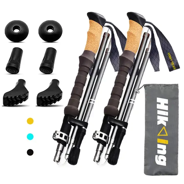 High Quality Ski Poles Foldable folding 5 section Nordic Walking Sticks Walking Pole Alpenstock Trekking poles