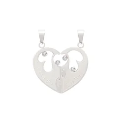 Rushed Fantastic Creative Colorfast Lover Best Friend Gift Dockable Women Men Heart Stainless Steel Necklace For Couple