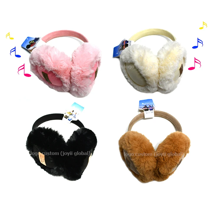 Оптовая продажа, Модный логотип на заказ, рекламные подарки, женские милые розовые плюшевые зимние теплые наушники, наушники
