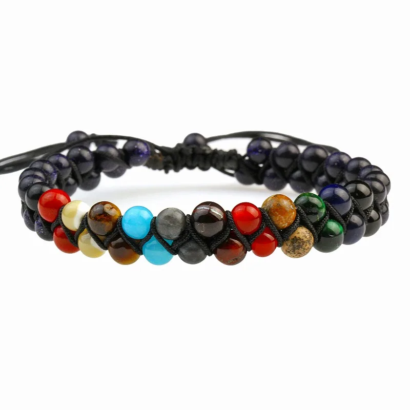 Adjustable Solar System Planet Natural Stone Bracelet Agate Crystal  Amethyst Stone  Bracelet ST121