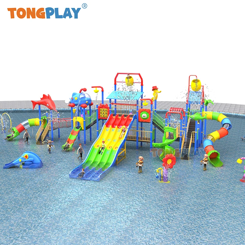 Water Playground Equipment Garden Water Park Parts Large Plastic Aquatic Park Playground With Slide