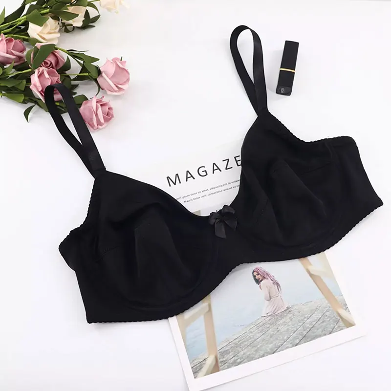 Women Comfort Bras V-neck Full Coverage No Padding Underwire Minimizer Bra C D Cup Unline Plus Size 36D 38D 40D 42D Bra