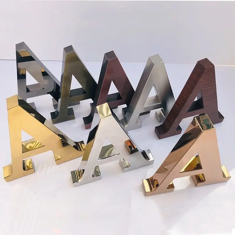 Custom Advertising Signage 3D Alphabet Letter Outdoor Metal Gold Letters