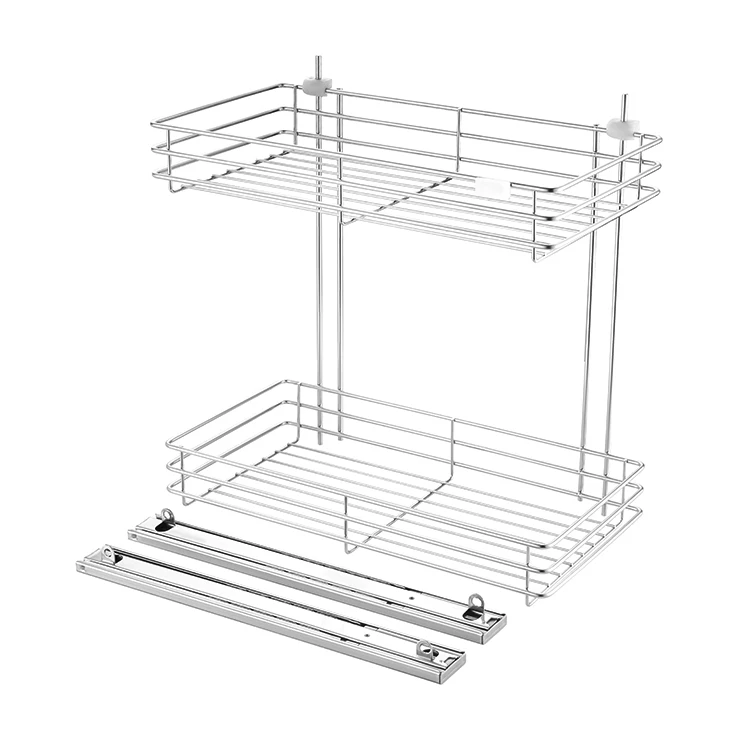 Best seller cabinet drawer organizer pull out wall mounted hanging storage wire basket for kitchen