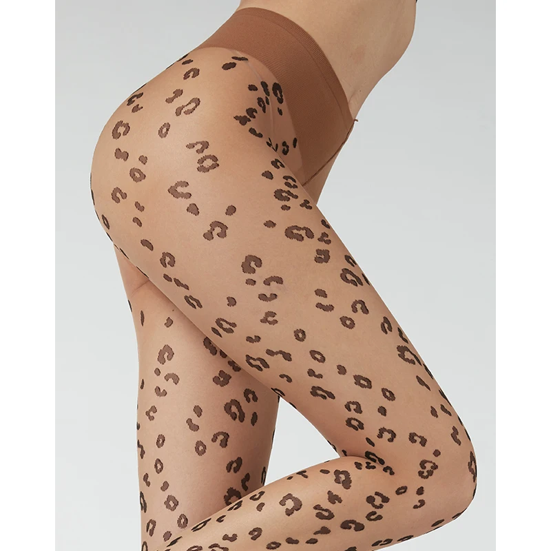 Модные кожаные японские чулки с леопардовым принтом для девушек и дам