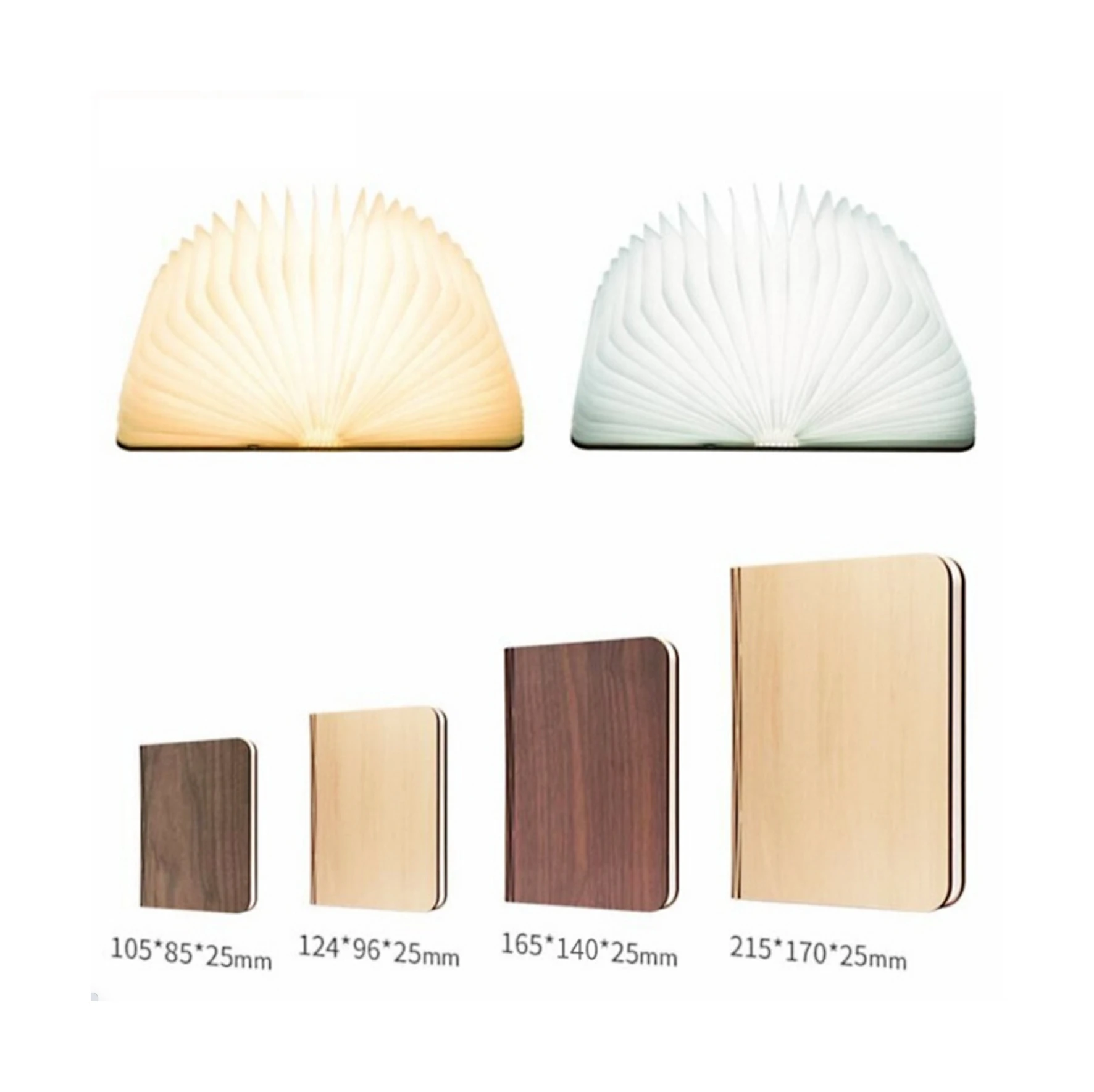 SmallOrders G020210  Book Light Folding Page Turning Creative PU Wood Grain Book Light LED Multifunctional small gifts Novelties