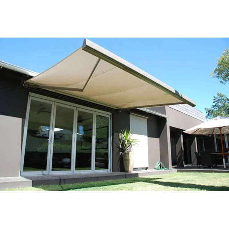 motorized full cassette retractable awning