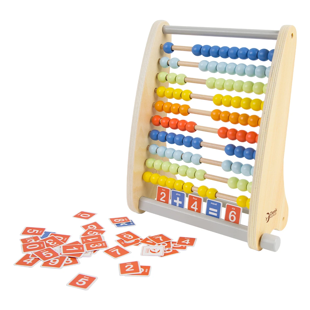 Classic World Hot Selling Factory Sales Wooden Toys in Abacus, Rainbow Wooden Abacus