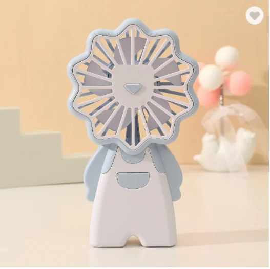 Handheld Lion Personal Fan Small Handy Cooling Rechargeable Mini Air Fans USB Charge Portable Pocket Fans