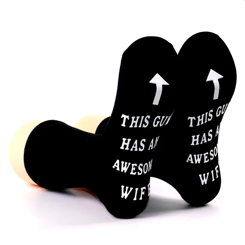 This Guy Has an Awesome Wife Funny Cotton Socks with Non-Slip  Casual Spring Socks for men