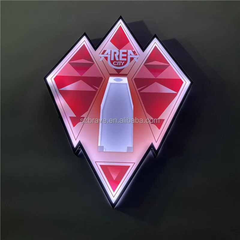 Factory Wholesale Bright Blue LED Light Single Bottle Ciroc Vodka Bottle Presenter Glorifier Display