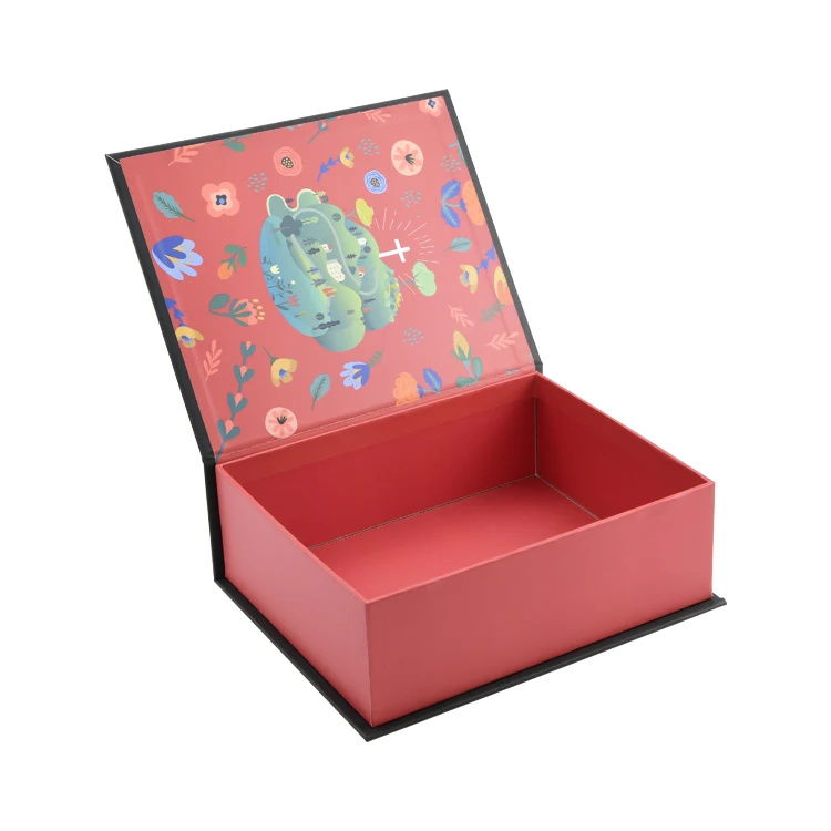 Custom Printing Kado Verpakking Luxury Gold Foil Holy Bible Book Shaped Rigid Cardboard Packaging Box with Magnetic Closure