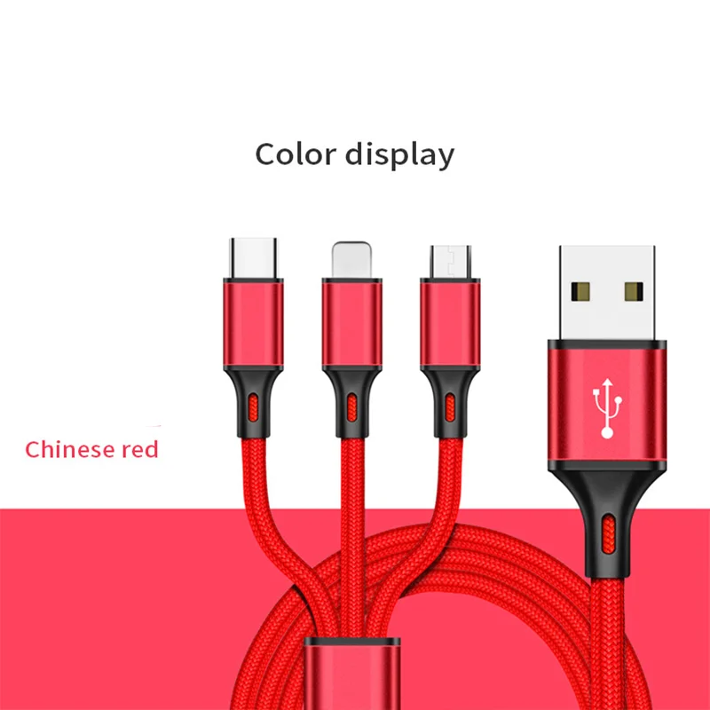 Top Quality Factory Price 3 in 1 Multi Function Charging Data Cable High Quality Adapter Cable For iPhone, type-C Use