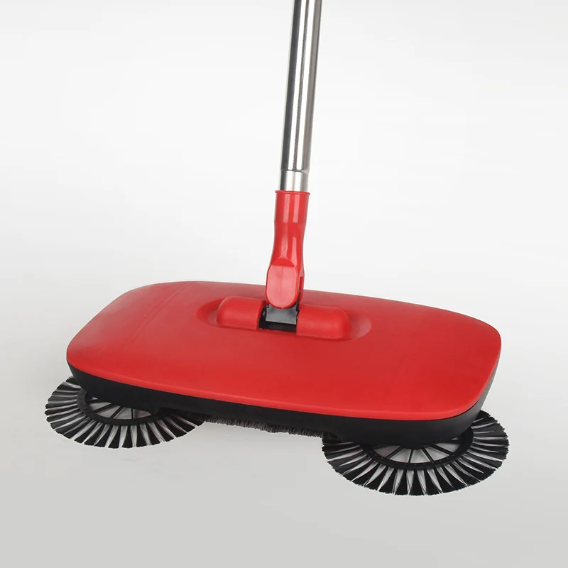 Witorange Cleaning Roto Hand Push Floor Sweeper Sweeper Broom Stainless Steel Plastic 3 Sections Yellow,red Color Box Everyday