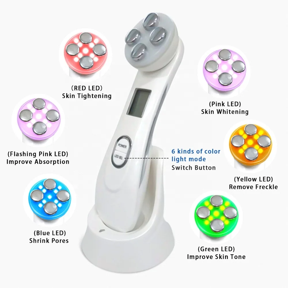 RF Radio Frequency Portable Skin Rejuvenation Massager Hand-held ABS Beauty Care Device UK Plug Features Skin Tightening Logo
