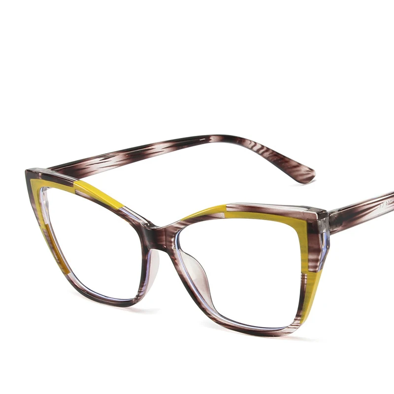 Ins fashion design luxury TR90 women oversized anti blue light glasses cat eye frames wholesale custom glasses retro lunettes