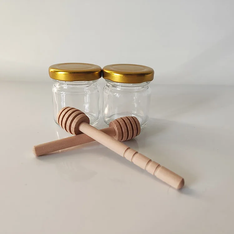 Cheap Promotion 50ml 75ml Clear Glass Sauce Canned Honey Pickles Jam Jars Packaging with Gold Lid