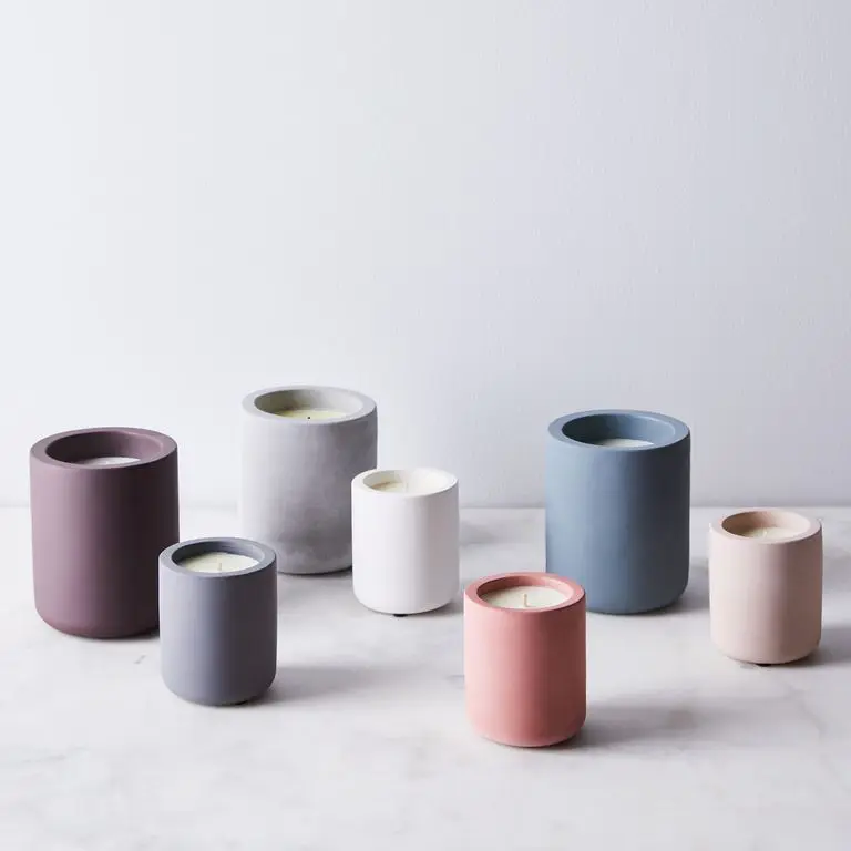 Custom logo Ceramic Candle Jar Wholesale Bulk Wax Candle Vessel Home Wedding Decor Nordic Large Empty Concrete Candle Containers