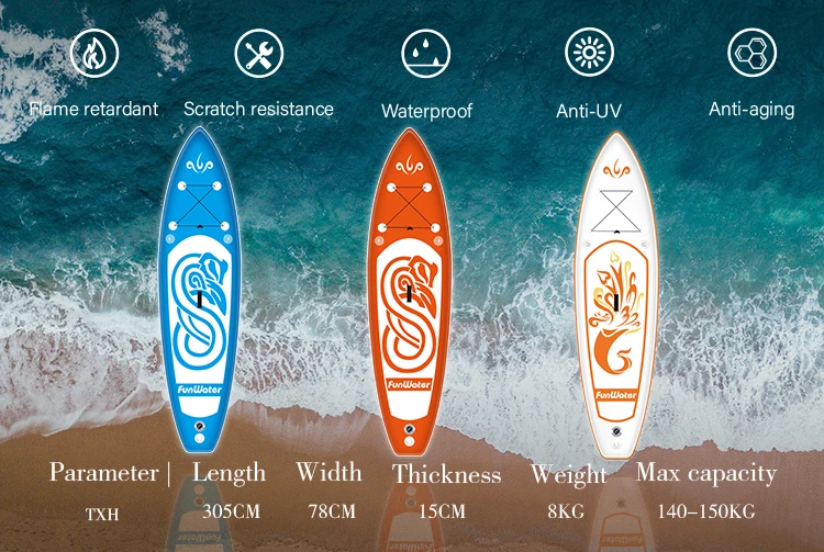 FUNWATER sup Drop shipping sup paddle board inflatable plastic sup paddle board prone paddle board for unisex