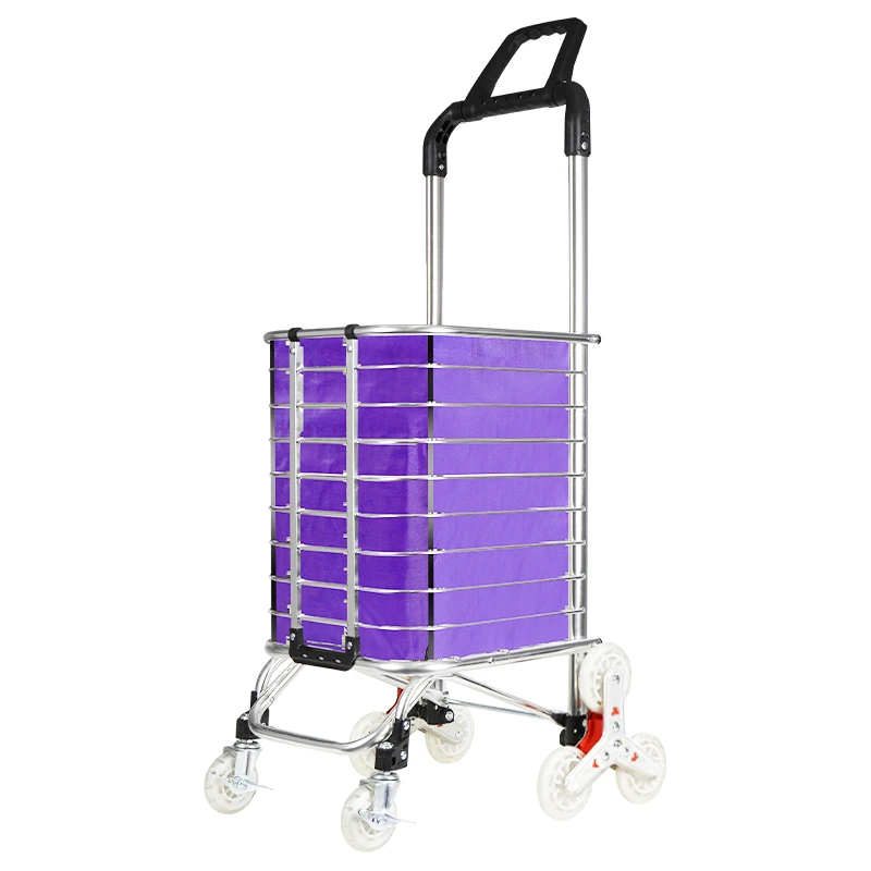 AMZ Supplier 8 wheels Aluminum Shopping Carts Heavy Duty Foldable Shopping Carts for Groceries Collapsible Rolling Cart