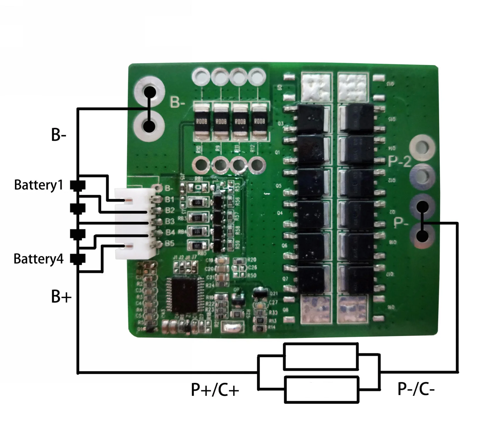 3S 4S 5S active pcb 9.6V  12.8V  20A 30A 40A 50A lithium battery management system Packs lifepo4 bms  For E-bike