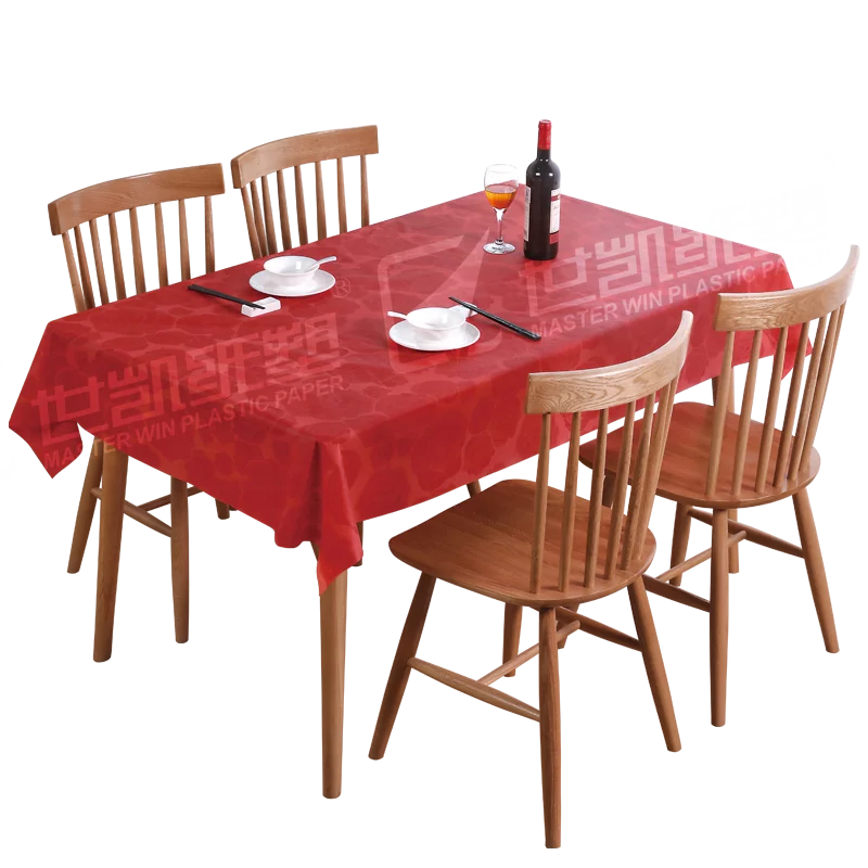 Waterproof Wedding Christmas Camping Party Custom Disposable PPC Red Plastic Rectangle Cover Tablecloth