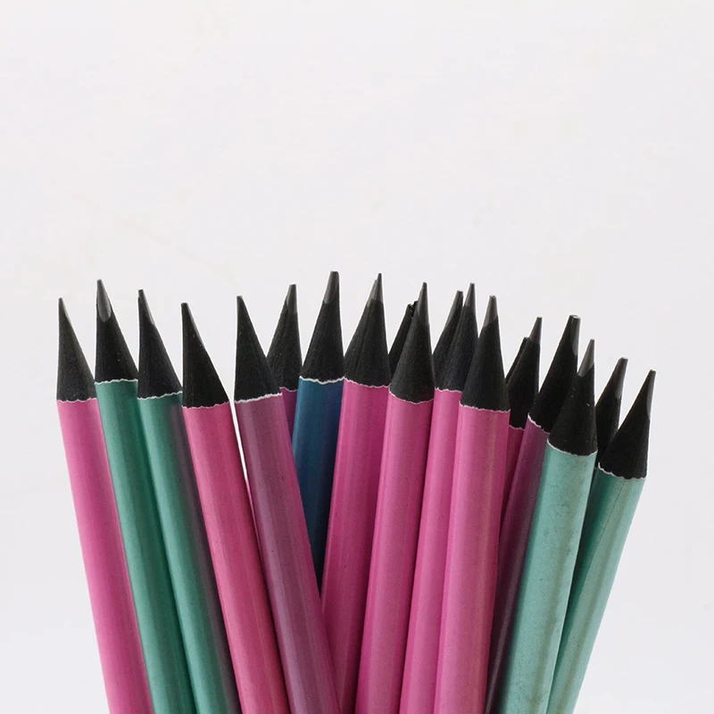 Black Wooden HB Pencils Gold Body High Quality Metallic Pencils Bulk Support Custom Logo