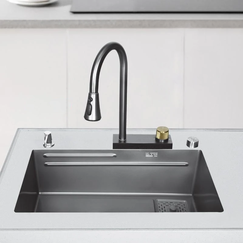 New Design Spray Waterfall 360 Degree Rotary Switch Pull Out stainless steel SS304 kitchen faucet With Sink
