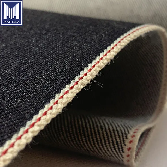 heavy stiff raw vintage 15oz indigo rope dyed 100% organic cotton selvedge denim wholesale fabric for selvage jeans jackets