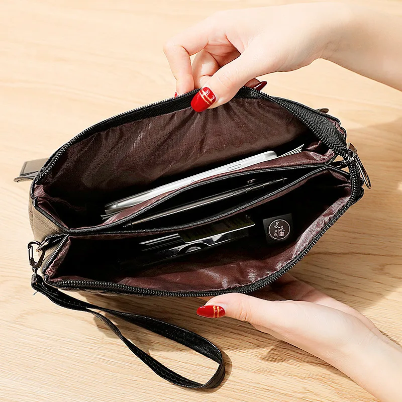 Ladies Clutch Bag Sewing Plaid Handbag Large Capacity Coin Purse Crossbody Phone Bag Drops-hipping Women Long Wallet