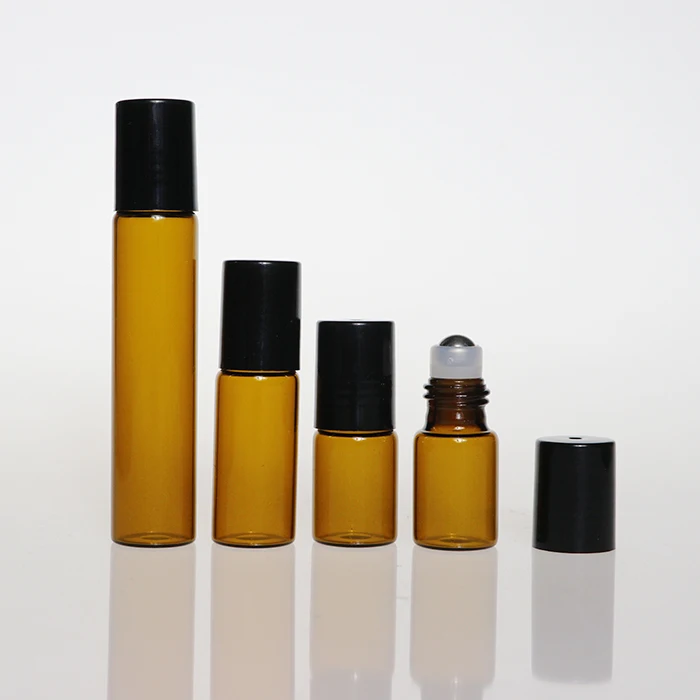 Luxury Clear Empty Mini Roll On Essential Oil Bottle 10ml Glass Roller Vial With Bamboo Lid