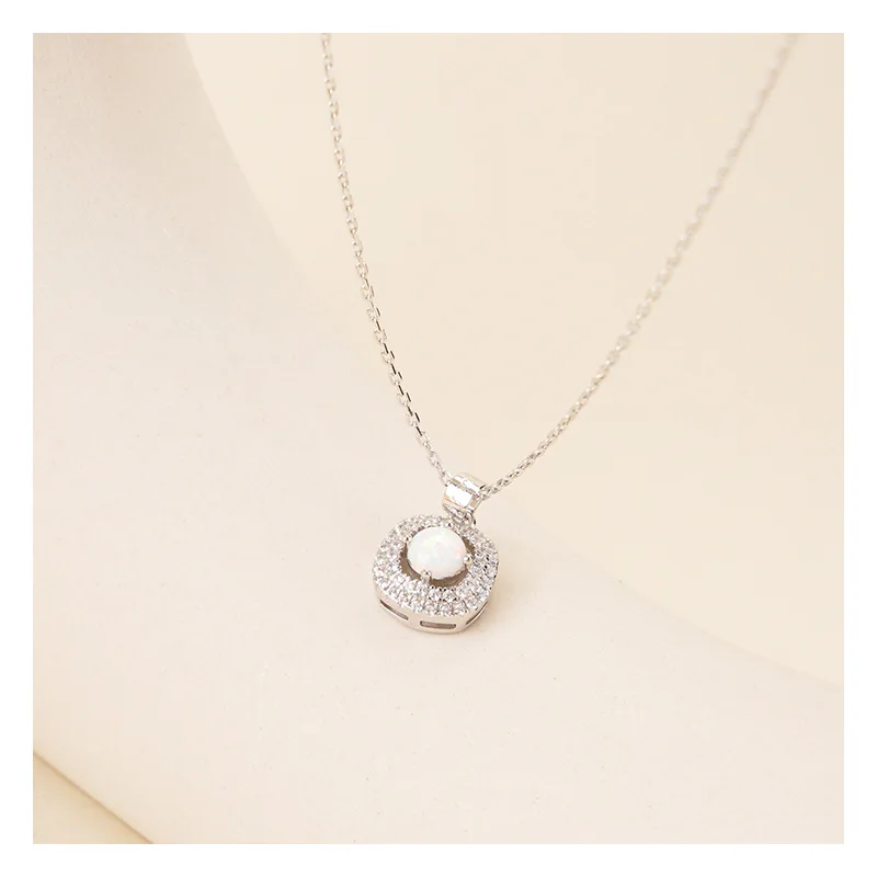 Women Jewelry Fashion Anniversary Engagement 925 Diamond Marriage Zircon Silver Necklaces for